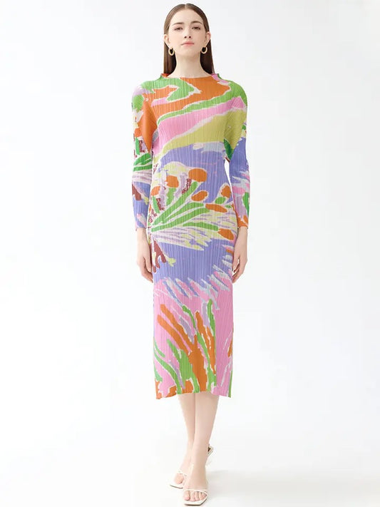 Multi colour pleated dress