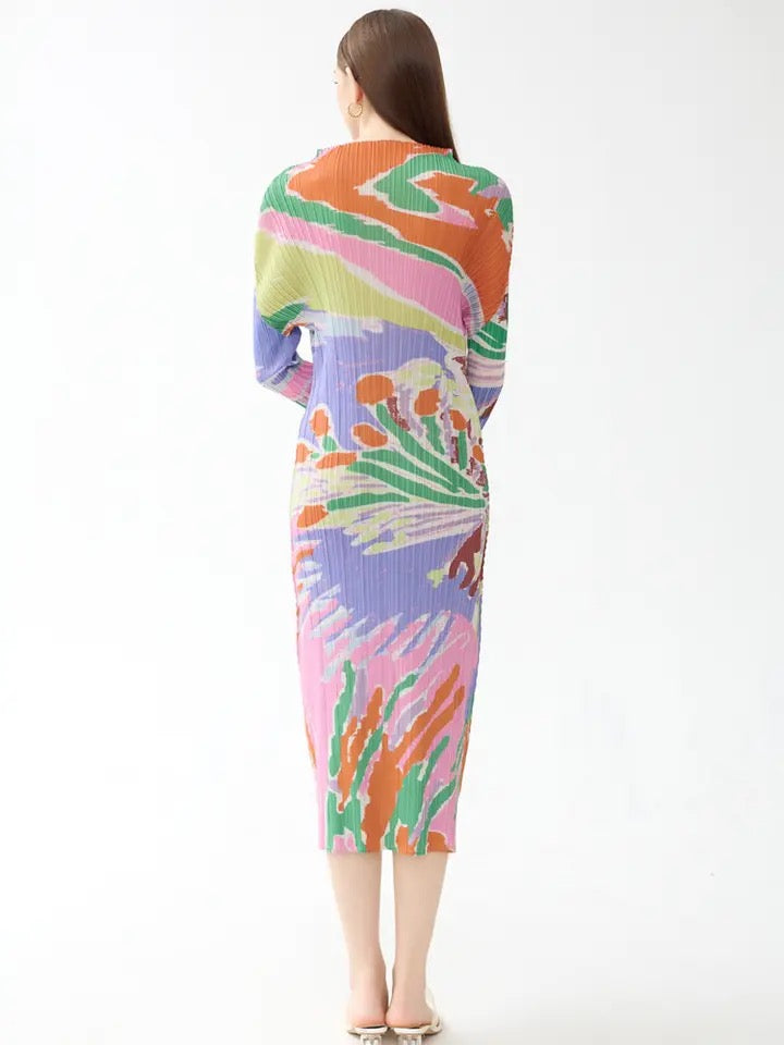 Multi colour pleated dress