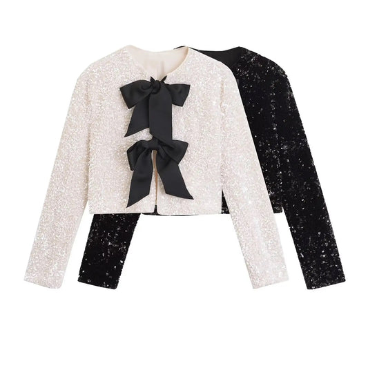 Sequin bow jacket