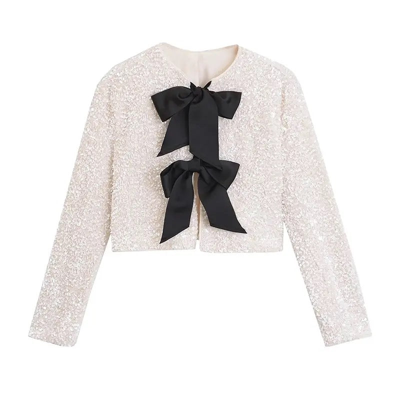 Sequin bow jacket