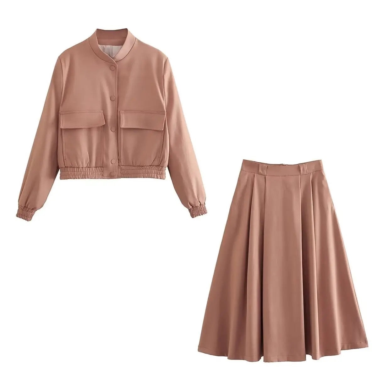 Bomber jacket and skirt set