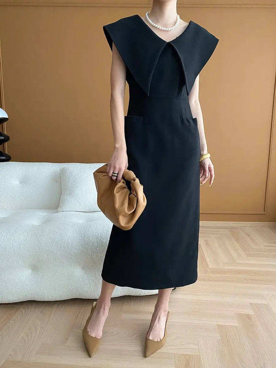 Lapel collared dress