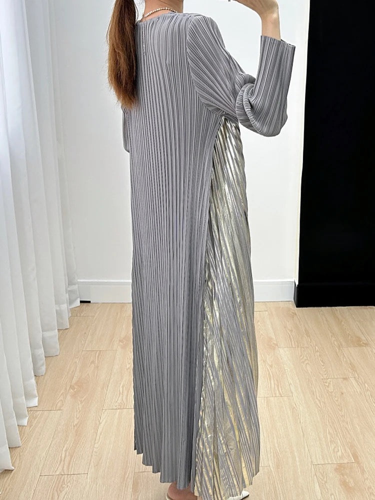 Pleated metallic Dress